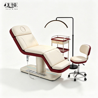 Lit de beauté de luxe pour spa facial avec mécanisme de levage électrique, 3 moteurs, design pliable, table de massage électrique pour usage en salon