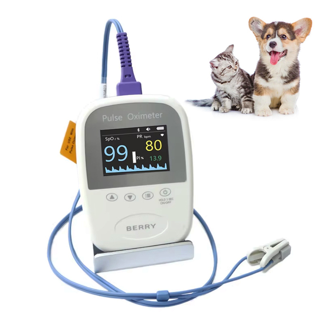 High-precision 6-in-1 Multifunctional Veterinary Pulse Oximeter, a Portable APP-Connected Pet Monitor for Veterinary Use Only