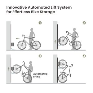 LBM12-01 Easylift <span class=keywords><strong>Support</strong></span> de Rangement <span class=keywords><strong>Mural</strong></span> <span class=keywords><strong>Vertical</strong></span> pour <span class=keywords><strong>Vélo</strong></span> – Fixation Murale pour <span class=keywords><strong>Vélo</strong></span> Électrique et Classique - Product Image 4