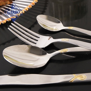 Bán buôn 201(18/2) nhà hàng dao kéo bạc Thép không gỉ <span class=keywords><strong>Flatware</strong></span> Bộ <span class=keywords><strong>PC</strong></span> bảng dao nĩa trà Wedding & Quà Tặng bữa ăn tối muỗng - Product Image 3