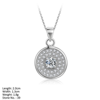 925 bijoux en argent sterling charme CZ diamants Cubic Zirconias collier pendentif rond pour les femmes