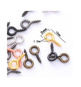 5*10mm Mini vis oeil broche oeillet fileté fermoir crochet métal cerceau cheville pour la fabrication de bijoux bricolage artisanat - Product Image 5