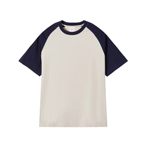Factory Wholesale Custom Thick Collar Cotton Tee <b>Shirt</b> Men <b>Patchwork</b> Color Clash T <b>Shirt</b> - Product Image 6