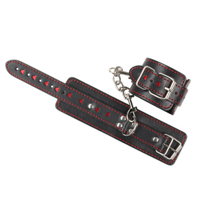 Bdsm Hart Lederen <span class=keywords><strong>Bondage</strong></span> Fetisj Slaaf Handboeien Kraag Blinddoek Seks Terughoudendheid <span class=keywords><strong>Flirt</strong></span> Set - Product Image 4