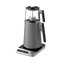 Hotsy Nouveau Design Double Couche En Acier Inoxydable 1.7L Samovar avec Température Bouilloire Électrique et Théière Ensemble