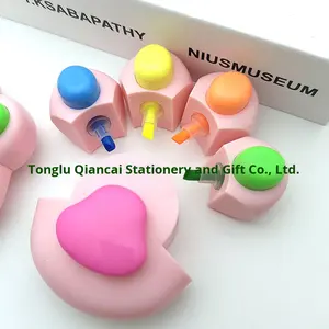 Stylo fluorescent en forme de griffe de chat de dessin animé mignon papeterie stylo fluorescent étudiant stylo de marquage de couleur - Product Image 4