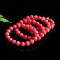 Aiyu Vente en gros et livraison directe Bracelet en rhodonite rouge naturel 7A Bracelet de perles en cristal E-commerce Diffusion en direct