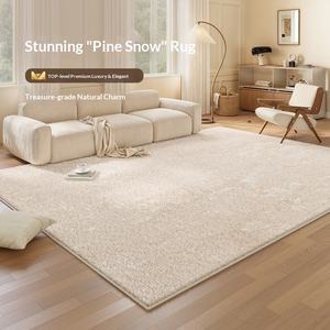 Alfombra para Sala de Estar 2025, Nueva, Impermeable, Silenciosa, Estilo Crema, Lavable, de Alta Calidad, para Dormitorio, Sofá, Mesa de Centro, Alfombra Cuadrada Tejida - Product Image 1