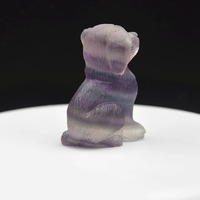 Chien en cristal naturel de haute qualité de 2 pouces, sculpture à la main, cristal de fluorite, artisanat en cristal pour cadeau de festival