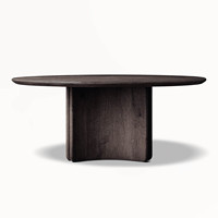 Ensemble de table à manger ronde moderne en chêne européen massif 4 places, ensemble de chaises de salle à manger de luxe sur mesure