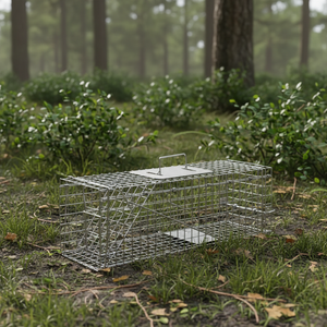 Piège à animaux en métal écologique pour rats, ratons laveurs et plus encore - Étanche et portable pour la lutte antiparasitaire en extérieur - Product Image 1
