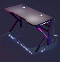 Bureau LED RVB stable en forme de K pour les joueurs Table de jeu moderne en métal multi-taille Hot Cool Office Caractéristiques MDF PCs Escritorio De