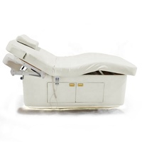 Lit de Traitement de Beauté Électrique Chauffant pour Spa et Salon, Meuble en Bois à 2 Moteurs, Table de Massage Médicale Électrique