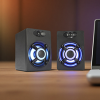 Enceinte de bureau T-WOLF S1 Mini avec basses puissantes 360 °   Haut-parleur stéréo pour ordinateur portable, bureau à domicile