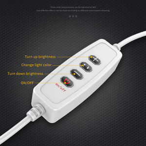 La vidéo pour ordinateur portable à éclairage annulaire de bureau de 8 pouces ajustera la luminosité de 3 couleurs et de 10 vitesses selon vos préférences - Product Image 3