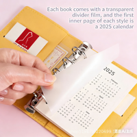 Carnet/organisateur en cuir rigide A8 personnalisé avec 5 anneaux, élastique et mini pochette – Vente en gros