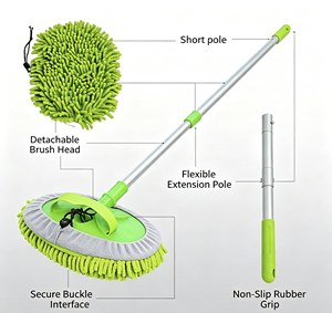 Plumero <span class=keywords><strong>de</strong></span> Chenilla <span class=keywords><strong>de</strong></span> 4 mm <span class=keywords><strong>de</strong></span> Grosor <span class=keywords><strong>para</strong></span> <span class=keywords><strong>Limpieza</strong></span>, Lavable a Mano, <span class=keywords><strong>para</strong></span> <span class=keywords><strong>Oficina</strong></span>, Auto, Muebles, Ventilador <span class=keywords><strong>de</strong></span> Techo, Desmontable, <span class=keywords><strong>de</strong></span> 3 Secciones - Product Image 4