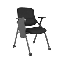 Chaise d'apprentissage et de formation pliable moderne en PVC avec tableau d'écriture