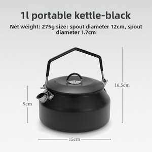 Outdoor 1L Stainless Steel Kettle Portable Large Capacity Water Boiling Pot with Spout for Camping <strong>Cookware</strong> - Product Image 6