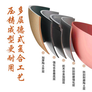 Household Natural Clay Non-stick Wok 32cm Die-cast With Lid For Cooking And Frying - Product Image 2