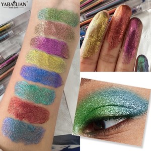 Crayon Eyeliner Multichrome Effet Caméléon <span class=keywords><strong>Pailleté</strong></span>, Eyeliner Longue Tenue Brillant Métallique, Pigment de Maquillage Vert et <span class=keywords><strong>Violet</strong></span> pour Effet Silkworm - Product Image 4