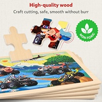 Grandes puzzles en bois Monster Truck, jouet éducatif, boîte cadeau pour les tout-petits, enfants de 2 à 4 ans, garçons et filles, 3 4 5 6