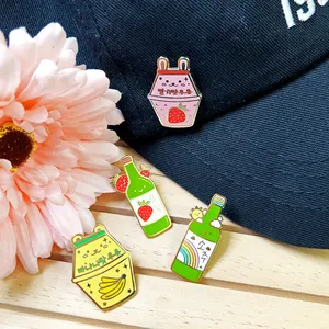 No Minimum Wholesale Designer Hat Collar Clothes Cute Wine Bottles Logo Gold Metal Hard Enamel Lapel Pin Custom Bulk