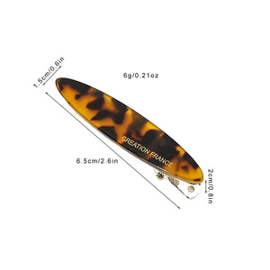 New 6.5cm <strong>Acetic</strong> <strong>Acid</strong> Oval Beak Clip Custom logo Hair Clips for Women Hair Accessories - Product Image 3