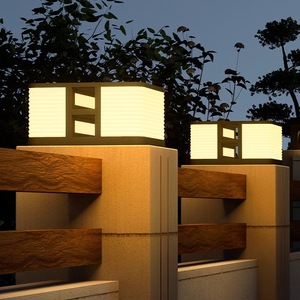 Solar Pillar Lights Waterproof Outdoor Garden <b>Fence</b> Gate <b>Post</b> Cap Lamp Courtyard Pathway <b>Lighting</b> - Product Image 1