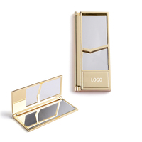 Miroir de beauté miniature pliable rectangulaire doré ajouré moderne du Guangdong avec sac d'emballage