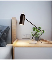 Lampe de bureau moderne noire et or, bras métallique réglable, abat-jour LED blanc chaud, lumière de lecture protectrice pour les yeux, pour chambre, salon, hôtel
