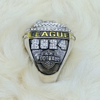 Bague de championnat de football fantaisie de la ligue FFL 2024 avec 2 casques dorés