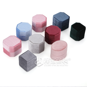 Best-selling Pink Custom Shape Round Square Oval Hexagon Octagon For Ring Box Jewelry Packaging Jewelry Gift Boxes Velvet