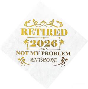 <span class=keywords><strong>Serviettes</strong></span> en <span class=keywords><strong>papier</strong></span> jetables personnalisées avec logo imprimé or pour cocktails, mariages, dîners - Product Image 1