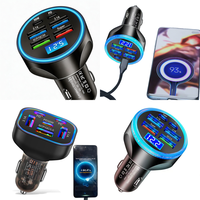 Chargeur de voiture USB-C multi-ports PD 30W à charge rapide avec affichage de la tension pour iPhone et Android – Tendance Dropshipping