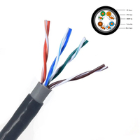 Pasokan Pabrik Kabel Ethernet DingLiang Tahan Aus Warna Hitam Lapis Ganda Tahan Air 0.47mm Kategori Cat 5e Tembaga Bebas Oksigen