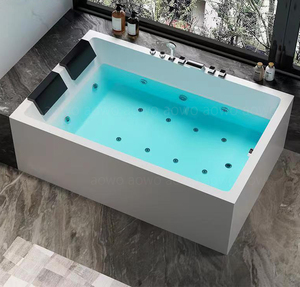 <span class=keywords><strong>Jacouzi</strong></span> intérieur double personne spa baignoires pour la piscine à remous rectangle peut poser pour douche chauffe-eau bain jets d'air - Product Image 1