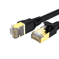 Kico Flat CAT7 Rj45 kabel jaringan Ethernet dalam ruangan PVC LSZH jaket 30% tembaga FTP kabel Patch Internet kabel komunikasi OEM