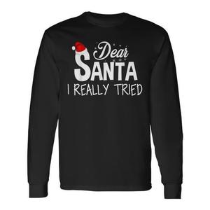 Caro Babbo Natale, ho provato davvero, maglietta a maniche lunghe, camicia natalizia - Product Image 1