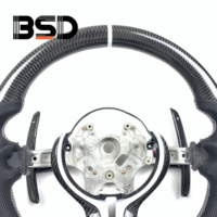 Volant en cuir perforé noir et fibre de carbone pour BMW F10, F11, F30, F34, F36, E90, E92, E93, F82, F80, M3, M4, E70, X5, E71, X6