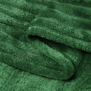 Nhà Máy Nhà Sản Xuất Màu Xanh Lá Cây Tước Mềm Ấm Ấm Flannel Lông Cừu Chăn Đặt Món Quà Chăn Fluffy Chăn Cho Bé Trong Kho - Product Image 6