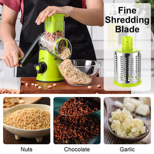 3 in 1 Stainless Steel Rotary Cheese Grater with Handle, Handheld <b>Vegetable</b> Slicer for Fruits Cheese Nuts - Product Image 3