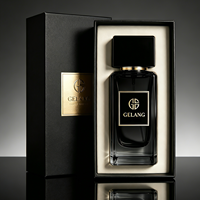 Flacon de parfum en verre de 50 ml, flacon de parfum Amber Oud, flacon de parfum carré portable avec boîte