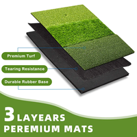 Tapis d'entraînement de golf, tapis de frappe de golf, gazon artificiel pour la pratique du golf en extérieur, pliable 3-en-1, 25"x16", tapis de gazon artificiel de qualité supérieure