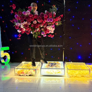 <span class=keywords><strong>Discothèque</strong></span> de haute qualité scène de fête de mariage belle scène en verre plate-forme carrée accessoires de scène en verre - Product Image 2