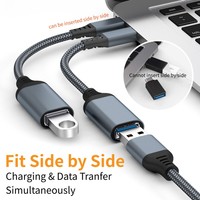 Adaptateur OTG USB-C vers USB-A 20CM, USB 3.0, transfert de données 5 Gbps pour ordinateurs portables, clés USB, claviers, téléphones/tablettes, Plug & Play, neuf
