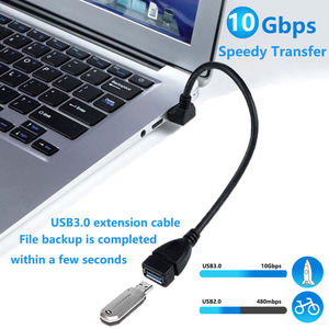 Cable de Extensión USB 3.0 LUNG KAY de 1M, 90 Grados, Carga Rápida, Transferencia de 5Gbps, Ángulo Recto, Macho AM/Hembra AF, Cable Extensor USB - Product Image 3