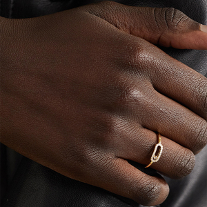 Bague en argent sterling 925 Gemnel, plaqué or, bague de mariage éternelle Move <span class=keywords><strong>Uno</strong></span> avec diamant pour femme - Product Image 4