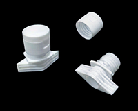 Bouchon à bec verseur en plastique 16 mm avec couvercle à charnière pour emballages de lotions, crèmes, shampoings et produits de soin personnel
