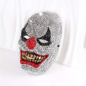 Máscara de Calavera con Incrustaciones de Diamantes, Estilo Horror, para Disfraz de Halloween, Material Plástico, Cubre Toda la Cara - Product Image 3